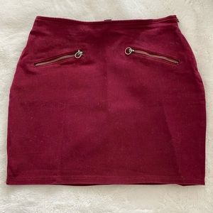 Red mini skirt